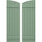 Ekena Millwork Americraft 5-Board (2 Batten) Wood Joined Board-n-Batten Shutters w/Ellipt Top, ARW101BE518X77TGH, PR ARW101BE518X77TGH - alternate 1